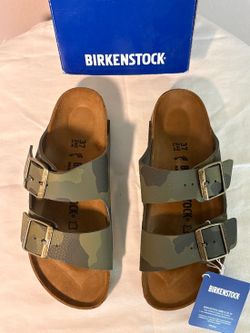 Birkenstock Arizona Desert Soil Camouflage Green Sandals
