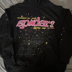 Sp5der Black and pink hoodie