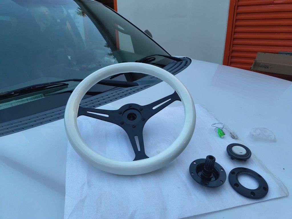 White Wood Steering Wheel!!!!
