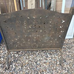 Vintage Iron Fireplace Screen 30” Tall And 32” Wide 