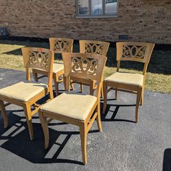 set of 5 antique dining room chairs
