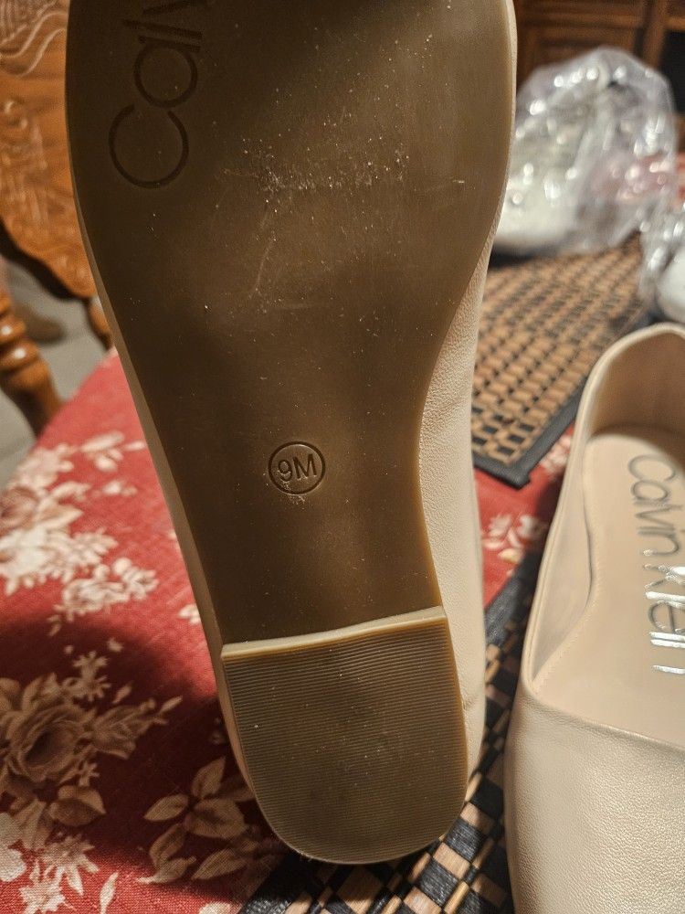 Beige Calvin Klein Flats