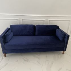 Blue Velvet Sofa NEW 