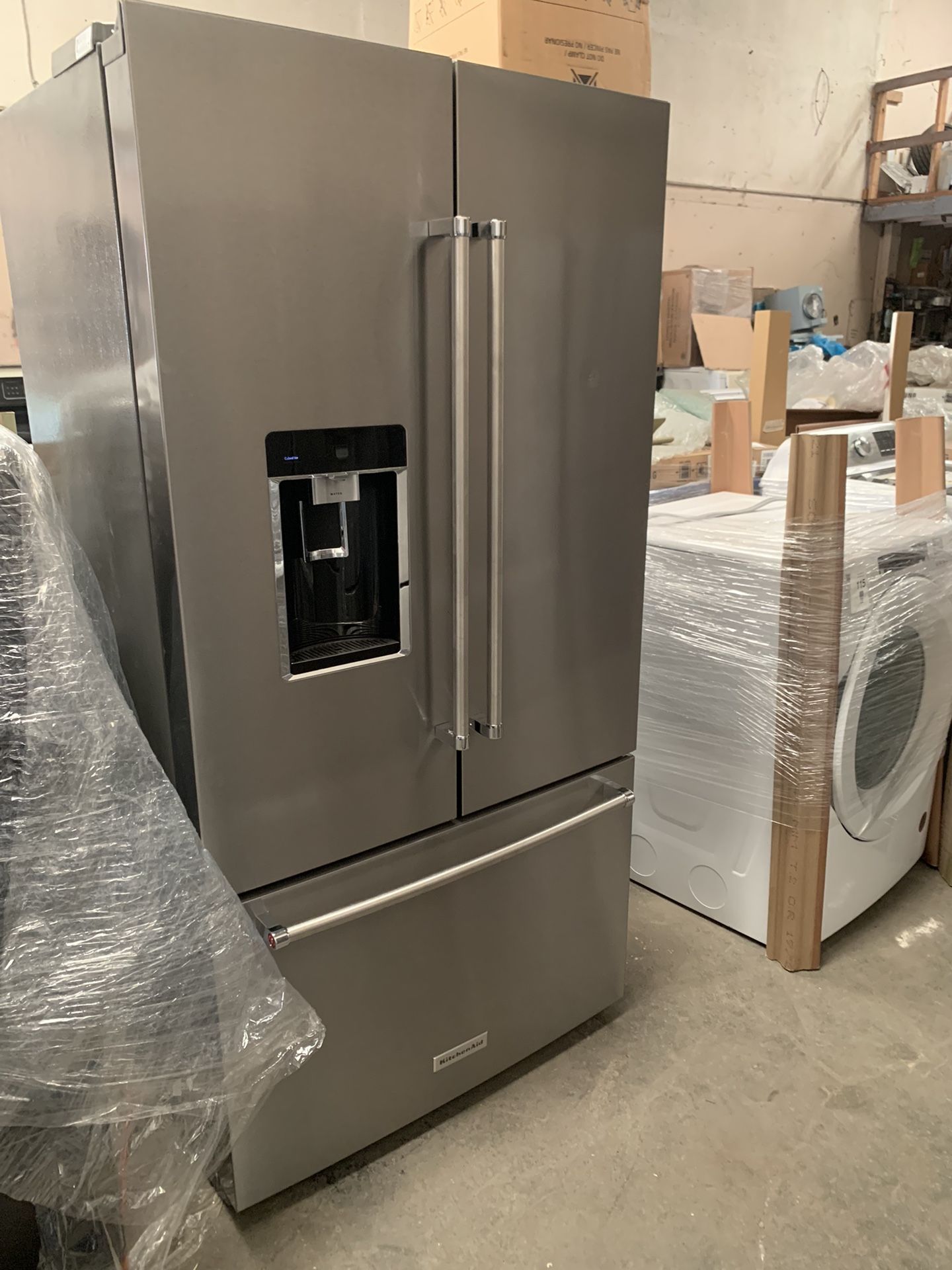 New Out Box Kitchen Aid High End French Door Refrigerator 