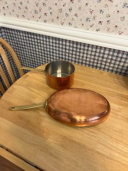 Copper saucepan and sauté pan