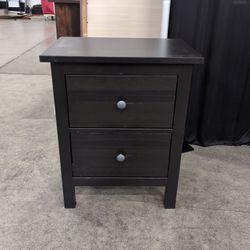 Espresso Wood Nightstand with Two Drawers