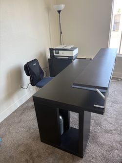 Black Office Desk with chair