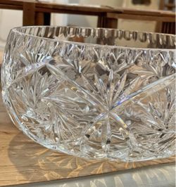 Heavy Lead Crystal  Glass Bowl Crystal Hand cut Poland