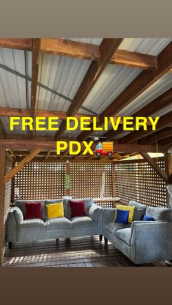 Grey Sofa And Love Seat Set FREE DELIVERY