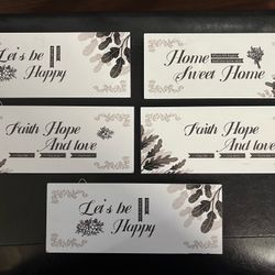 5 Matching Set Wall Arts Signs 10x4 Inches . All 2$