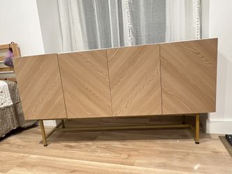 Modern TV Stand for TV/ Sideboard Buffet Cabinet / Marble Top Media Console/ 57”