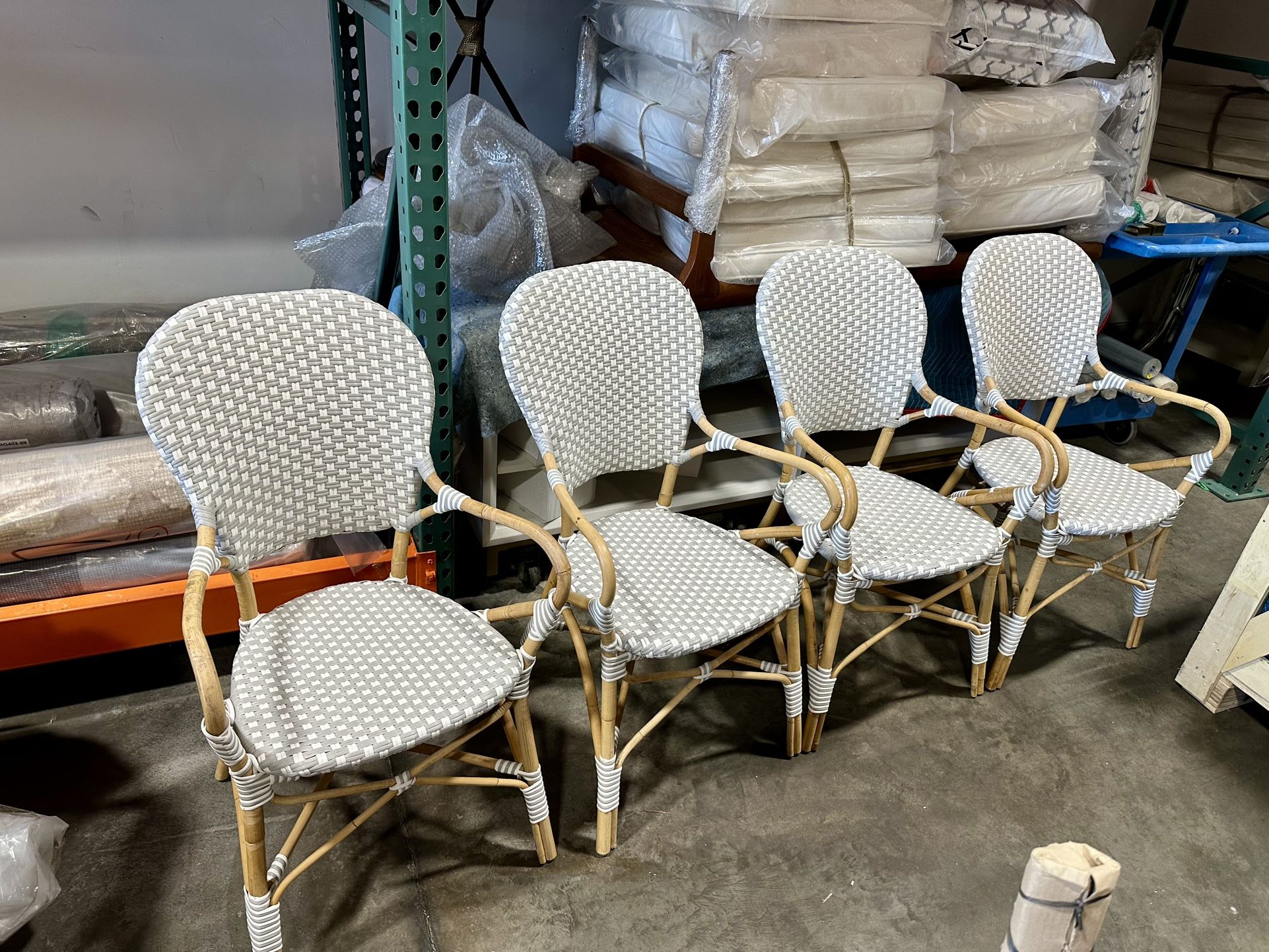 Sika Design Isabell Rattan Armchairs (Set of 4)-Grey/White