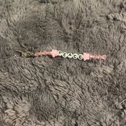 Peace Keychain Pink 