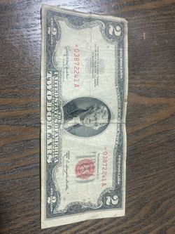 $2 Bill with Red Seal Stamp And a Star Note