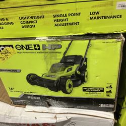 RYOBI ONE+ HP 18V Brushless 16 in. Cordless Battery Walk Behind Push Lawn Mower with (2) 4.0 Ah Batteries and (1) Charger
