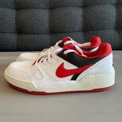 Mens Sz 12 - Nike Full Force Low Basketball Shoes White Mystic Red Black
