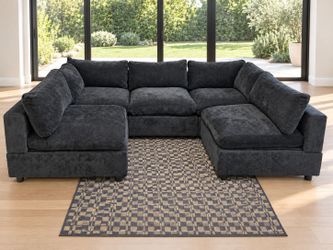 Fancy Beautiful Black Modular Sectional Sofa