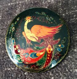 Russian Hand Painted Brooch