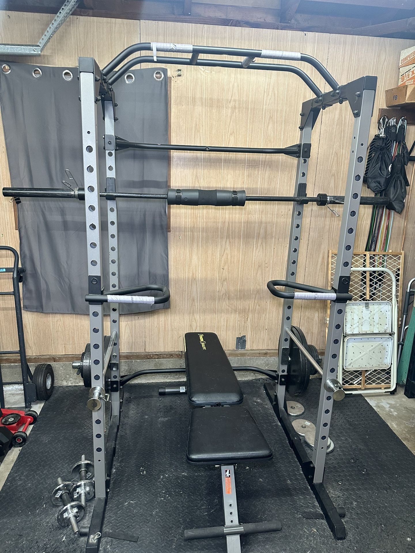 Power Rack With Weights And Attachments (bench NOT included)