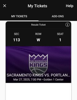 2 Lower Level Kings Tickets 