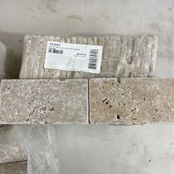 3x6 Noce Travertine Tumbled Tile