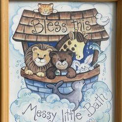 Kids Framed Bathroom Art