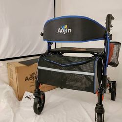 Open Box Aojin Mobility Walker with Seat – Rollator Walker