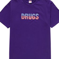 Supreme Drugs Tee Purple Sz L