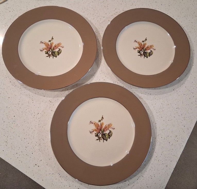 3 Flintridge China Dinner Plates