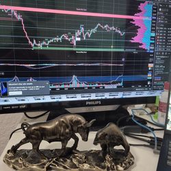 Bull and Bear Statue,Resin Abstract Tabletop Decor, Stock Market Decor,Gifts for Financial Investment Managers Investor