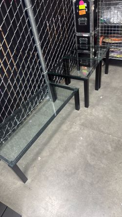 Glass coffee table and end tables