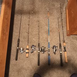4 Ice Fishing/Backpacking Fishing Rods & Extra Rods