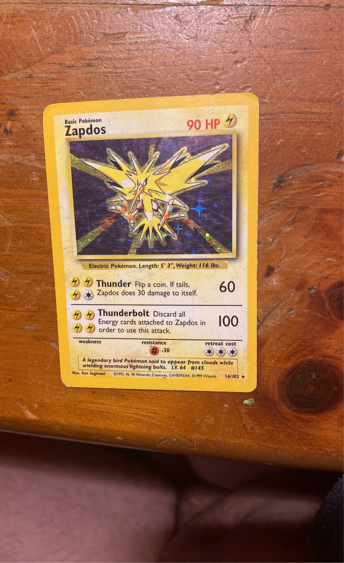 Zapdos Pokmon card - joarbit.com