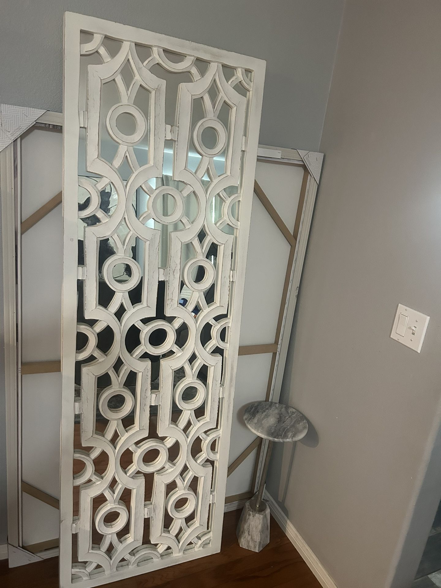 Trellis Wood Mirror Wall Decor
