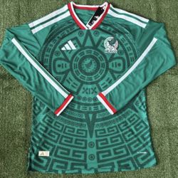 Small Medium Large XL 2XL 3xl 4xl 5xl 6xl slim fit Soccer Mexico jersey Mundial green New Jersey  long sleeve player version sleeve long sleeve Women’