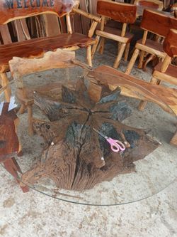 Cedar root base coffee table and More