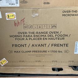 1.6 cu ft, over the range microwave in white 