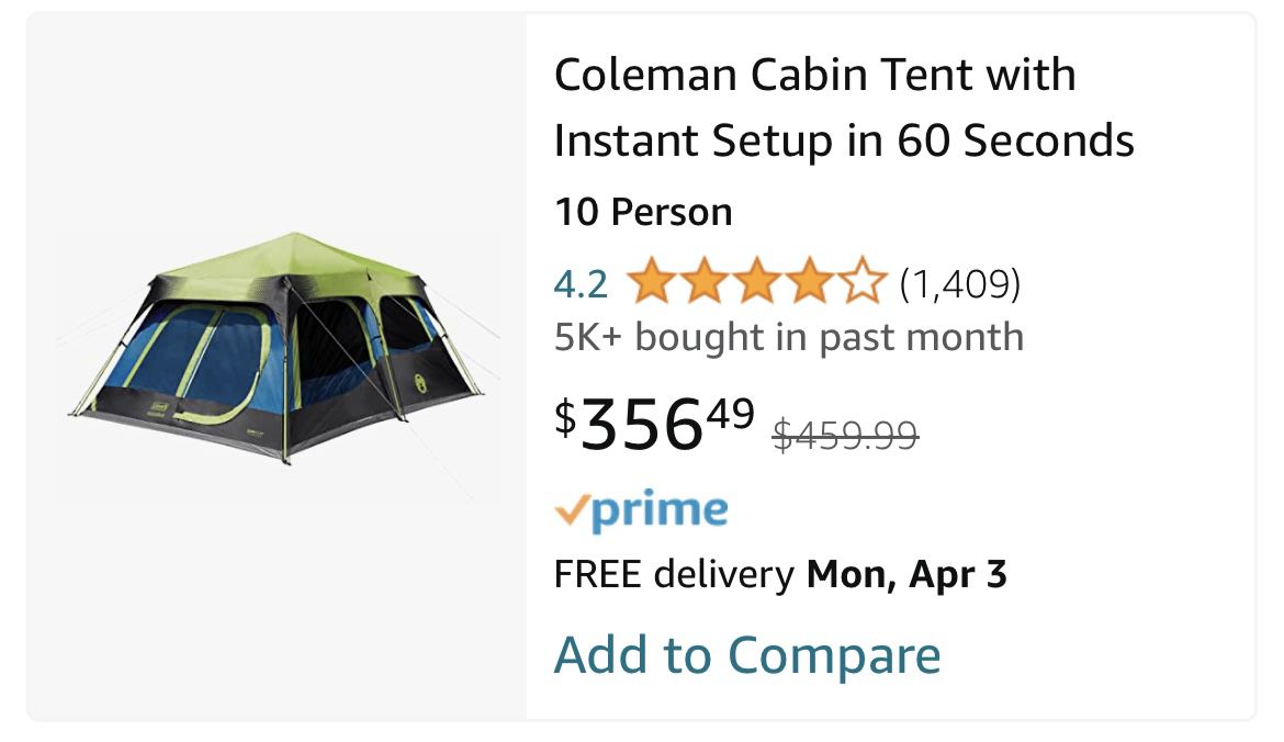 Coleman 10 Person Tent