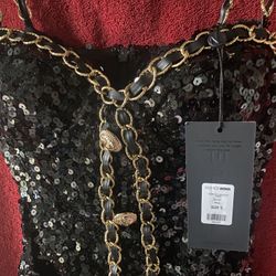 Madeline Sequin Blk Dress