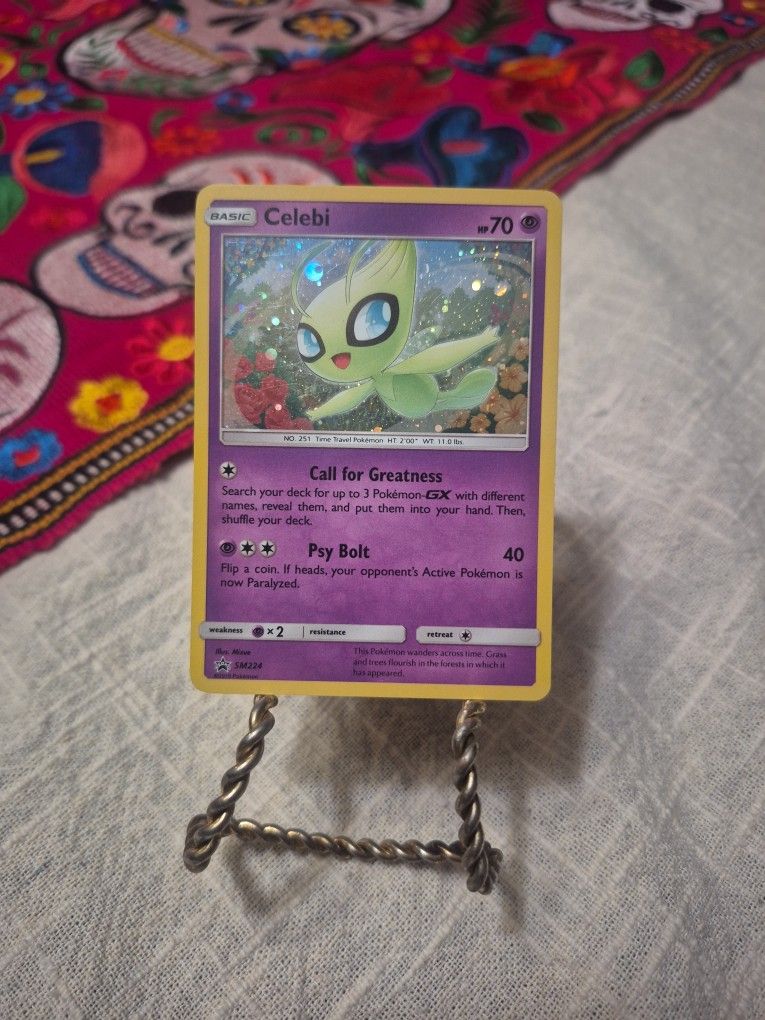 Pokemon Sun & Moon Celebi SM224 Black Star Promo Cosmos Holo Card