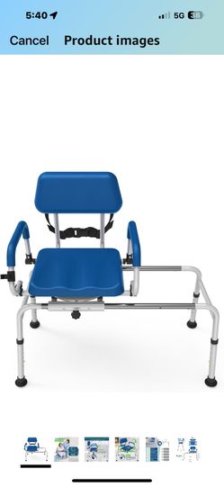 Sliding Shower Chair Tub Transfer Bench for Bathtub with Swivel Seat, Padded Shower Bench with Pivoting Arms, Height Adjustable Shower Seat, 350 lbs,