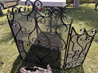 Beautiful Black Fireplace Cover With Tool Set