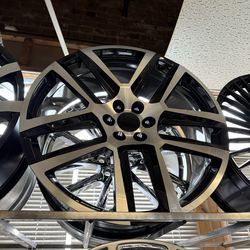 26” Black and Machine Wheels Rims Tires