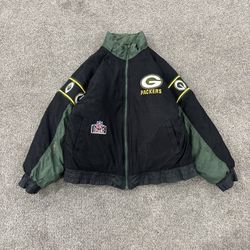 90s reversible pro player Green Bay packers puffer jacket Men’s Size M