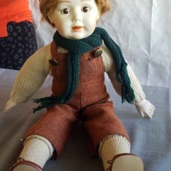 Vintage Bordeaux Holland Porcelain boy doll 17 inches high A122Z507