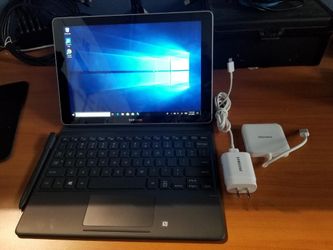 Samsung Galaxy Book 10.6. Windows 2 in 1 PC Windows 10 M3 processor, 4 GB ram, 64 GB Solid State Drive Comes with the keyboard and pen. Also a t