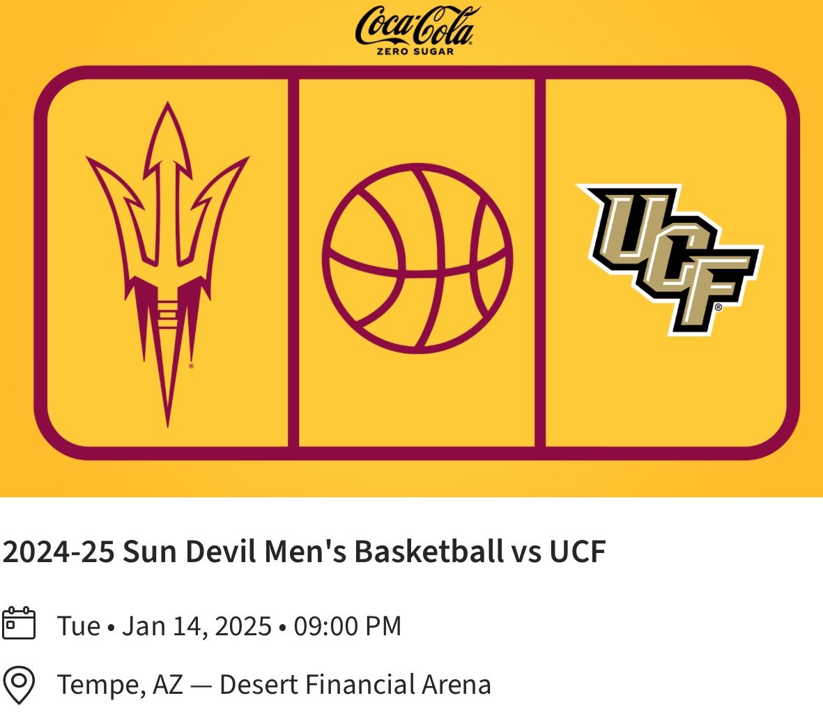 ASU VS UCF BASKETBALL 1/14/2025