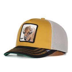 Vintage Embroidered Animal Patch Trucker Hat Raging Bull 