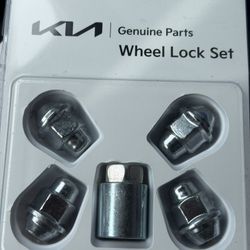 This item is a Kia Genuine Parts Wheel Lock Set designed to prevent wheel theft. 