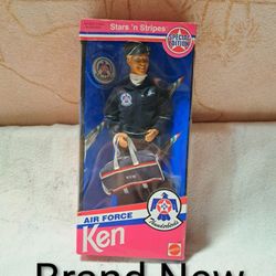 Brand New Stars N' Stripes Airforce Thunderbirds Ken Doll (Box Has Some Damage)